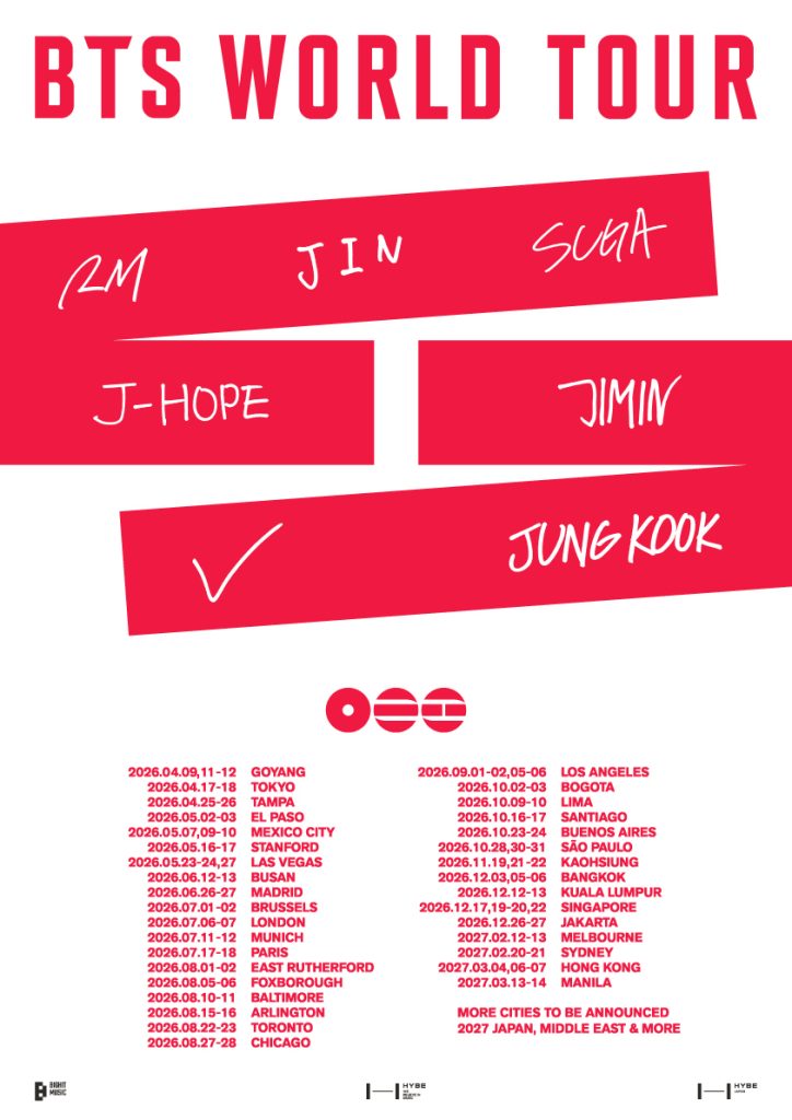 BTS WORLD TOUR Routing Posterwo.tour name ver Jan 14 announce 1