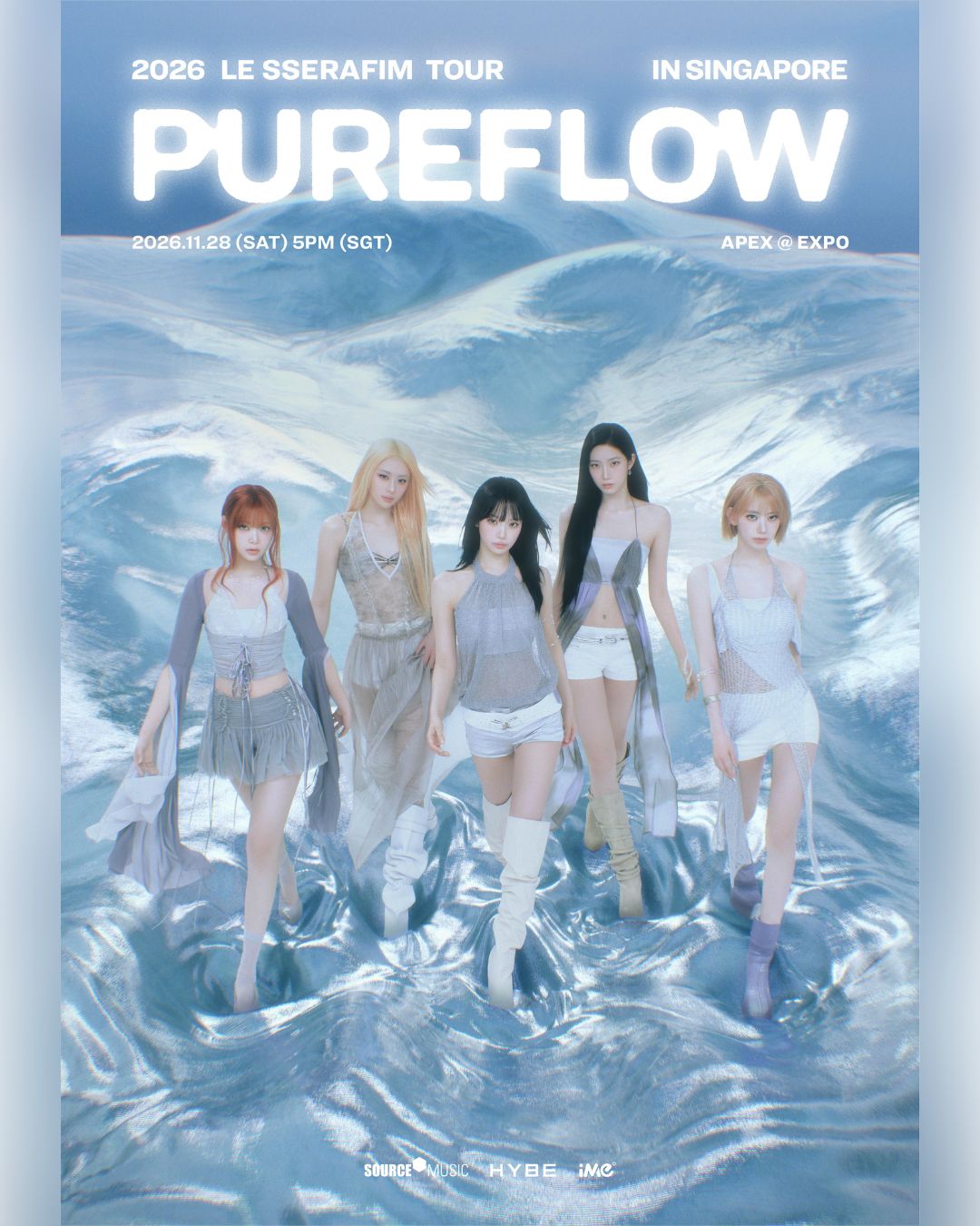Upcoming Events 17 2026 LE SSERAFIM TOUR ‘PUREFLOW’ in SINGAPORE – event poster