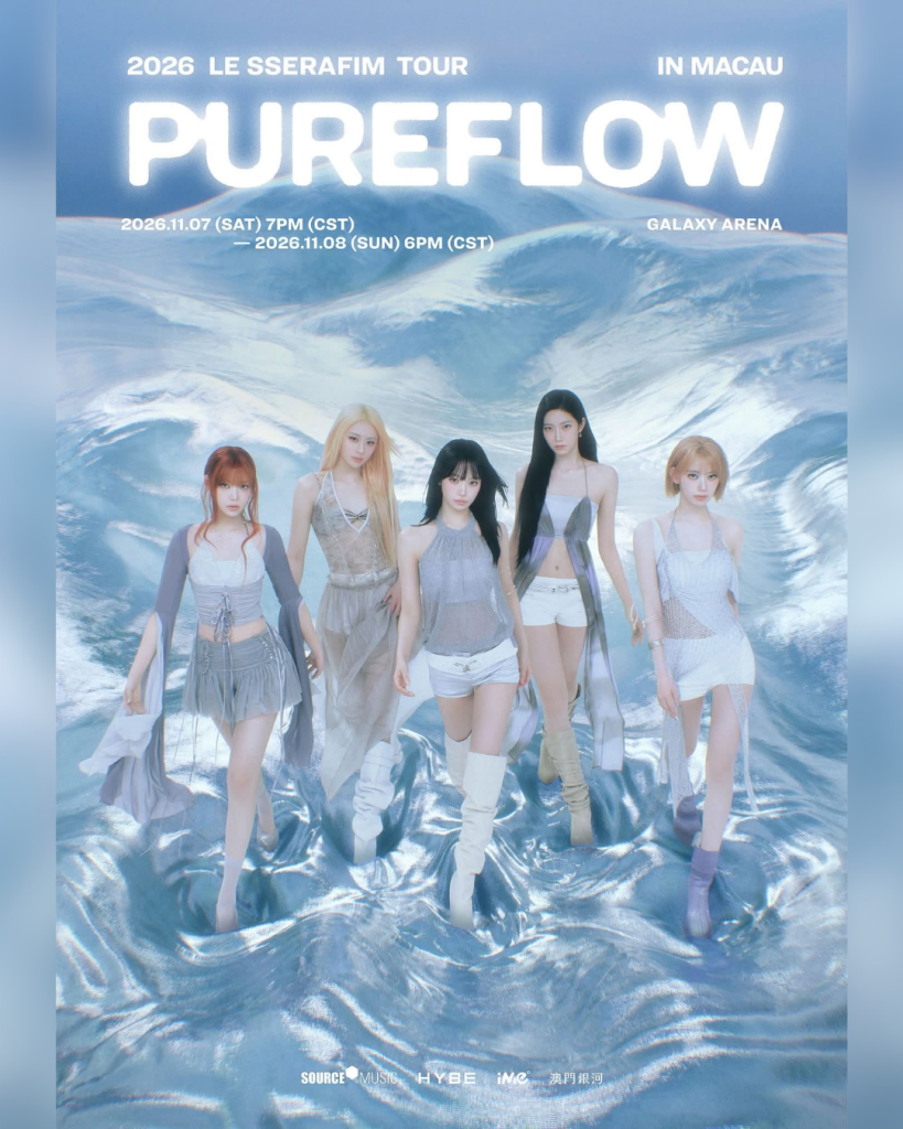 2026 LE SSERAFIM TOUR ‘PUREFLOW’ IN MACAU – event poster