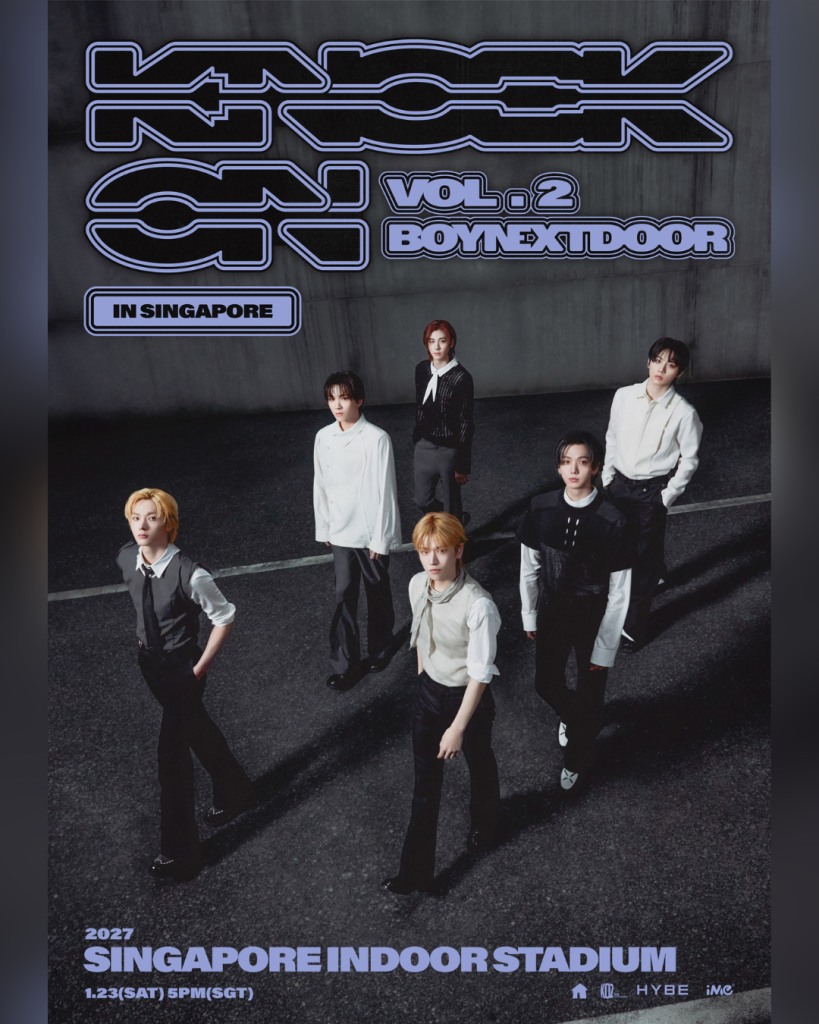 BOYNEXTDOOR TOUR ‘KNOCK ON VOL.2’ IN SINGAPORE – event poster